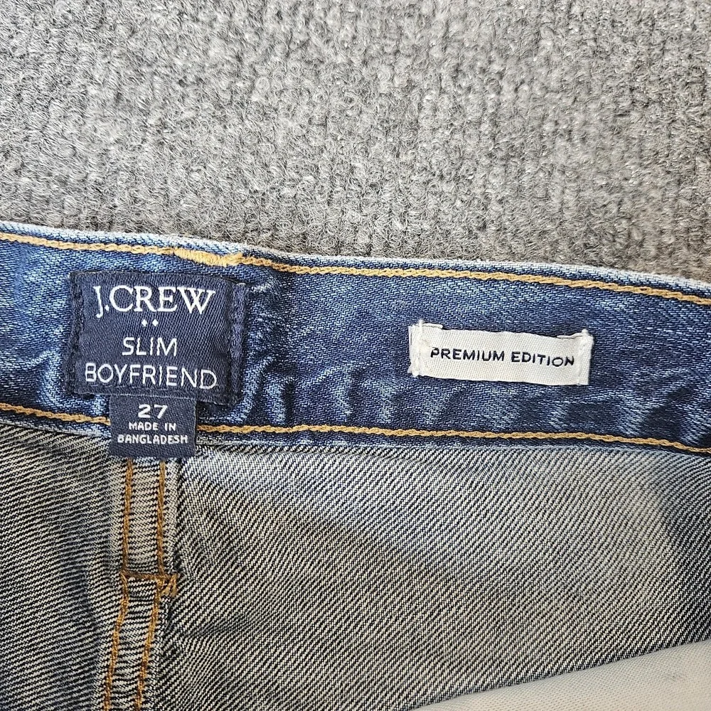 J‎ Crew Women's Jeans Slim Boyfriend Premium Edition Patchwork Crop Size 27